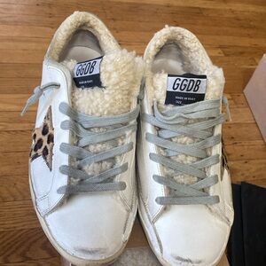 Golden Goose Shearling Superstars size 8
